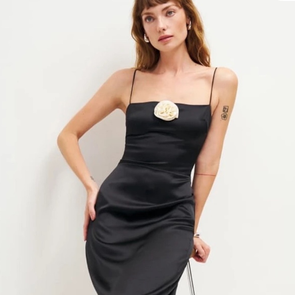 Frankie Silk Dress in Black